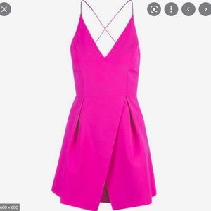 A-line hot pink party dress